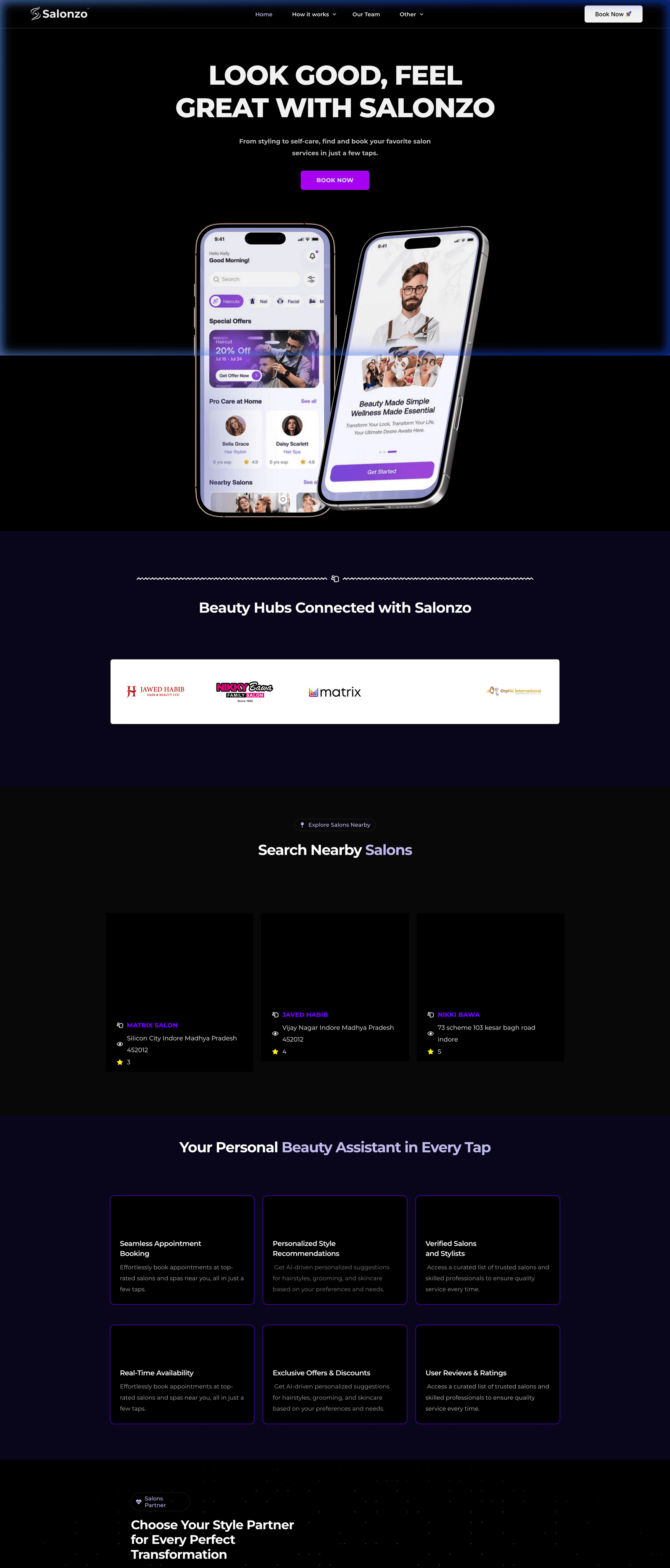 Salonzo Portal Screenshot